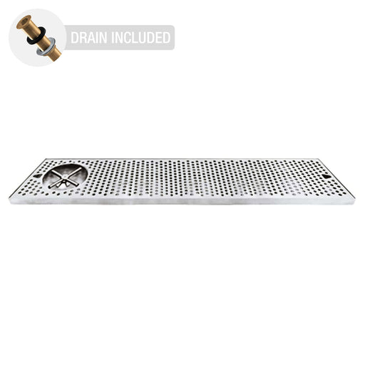 Countertop Drip Tray | Stainless Steel with Side Rinser (36" x 7")    - Toronto Brewing