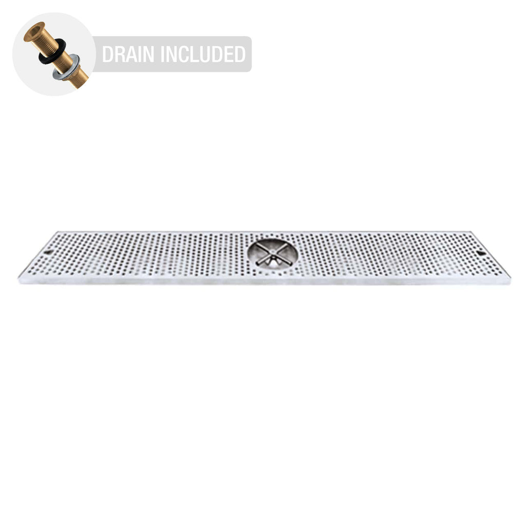Countertop Drip Tray | Stainless Steel with Centre Rinser (45" x 7")