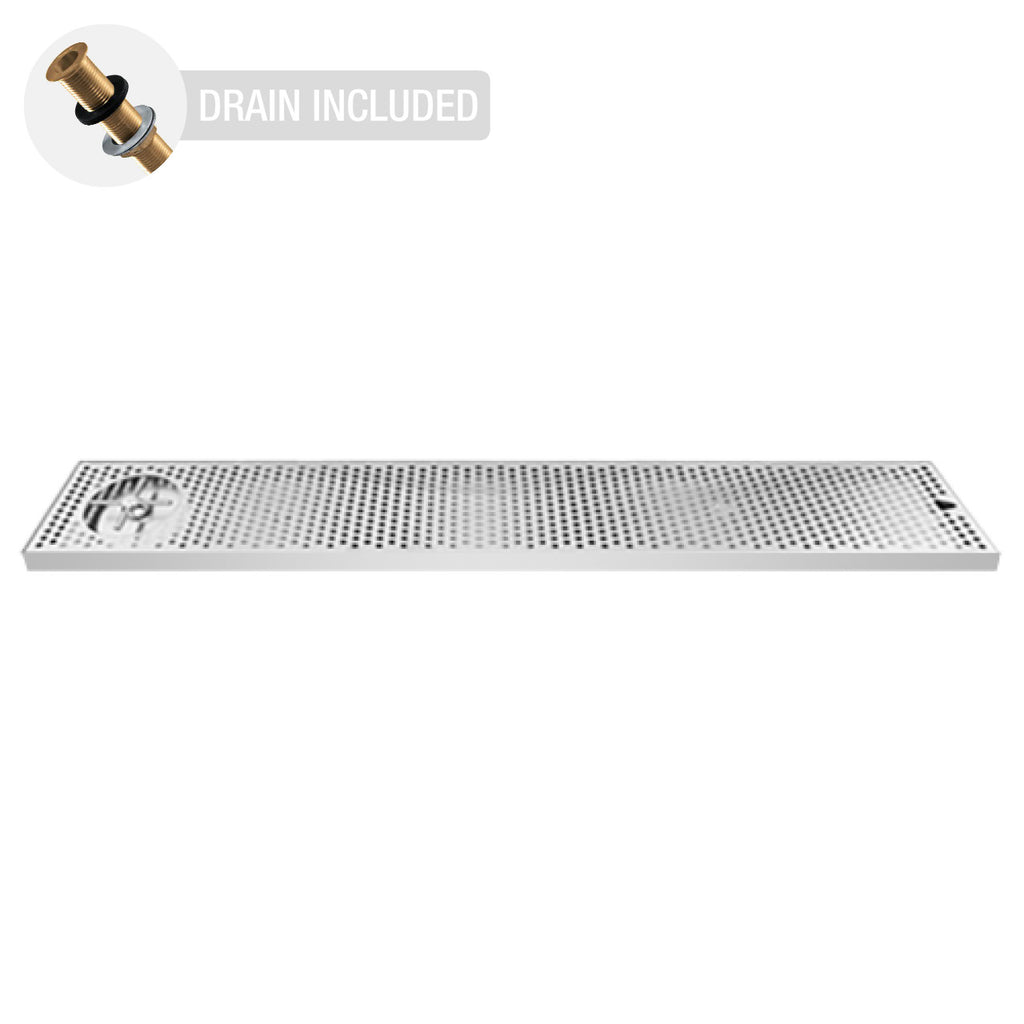 Countertop Drip Tray | Stainless Steel with Side Rinser (45" x 7")