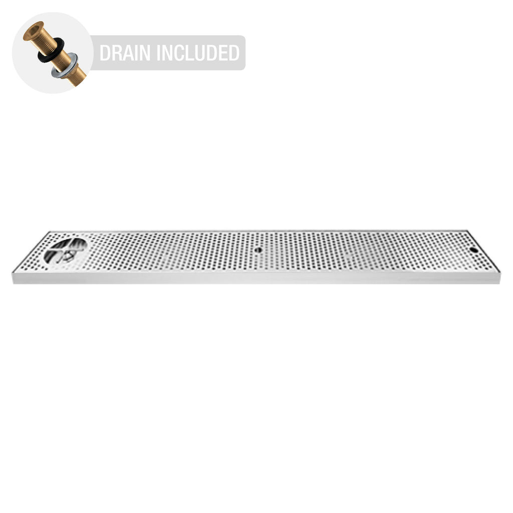 Countertop Drip Tray | Stainless Steel with Side Rinser (54" x 7")