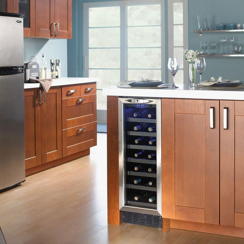 Danby Inventory Reduction - 12" Wide 27 Bottle Single Zone Stainless Steel Wine Refrigerator