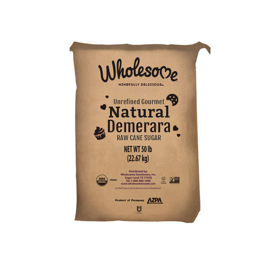 Natural Demerara Raw Cane Sugar - Wholesome Brand (50lb)    - Toronto Brewing