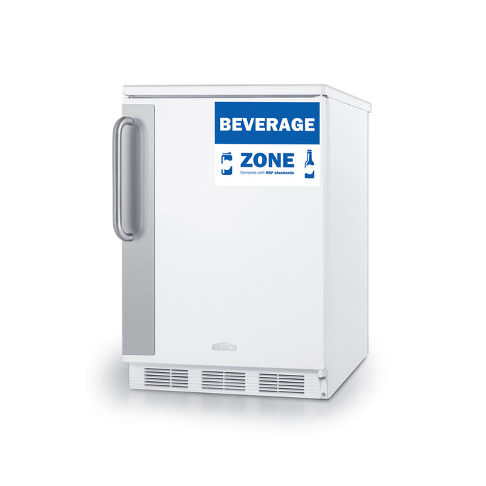 Summit | 24" Wide Commercial All-Refrigerator, ADA Compliant (FF6W7BZADA) White Right  - Toronto Brewing