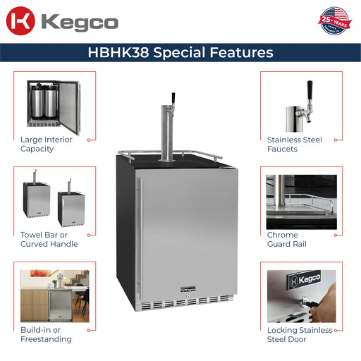 Kegco HBHK38BSU-1 Kegerator features