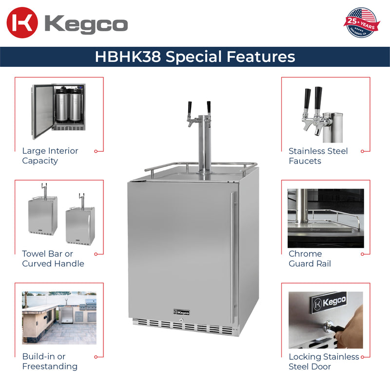 Kegco HBHK38SSU-2 Kegerator