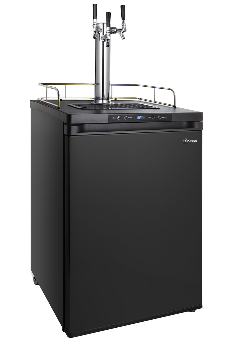 Kegco 24" Wide Homebrew Triple Tap Black Digital Kegerator