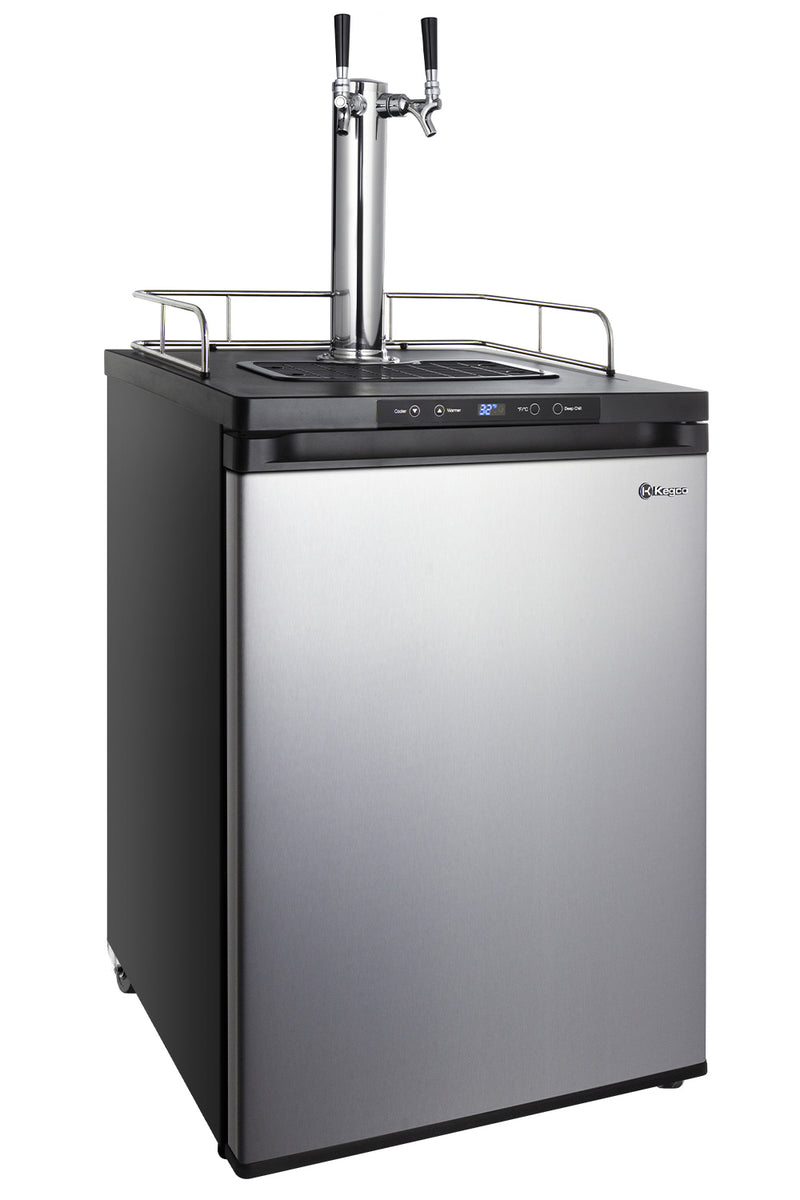 Kegco 24" Wide Homebrew Dual Tap Stainless Steel Digital Kegerator