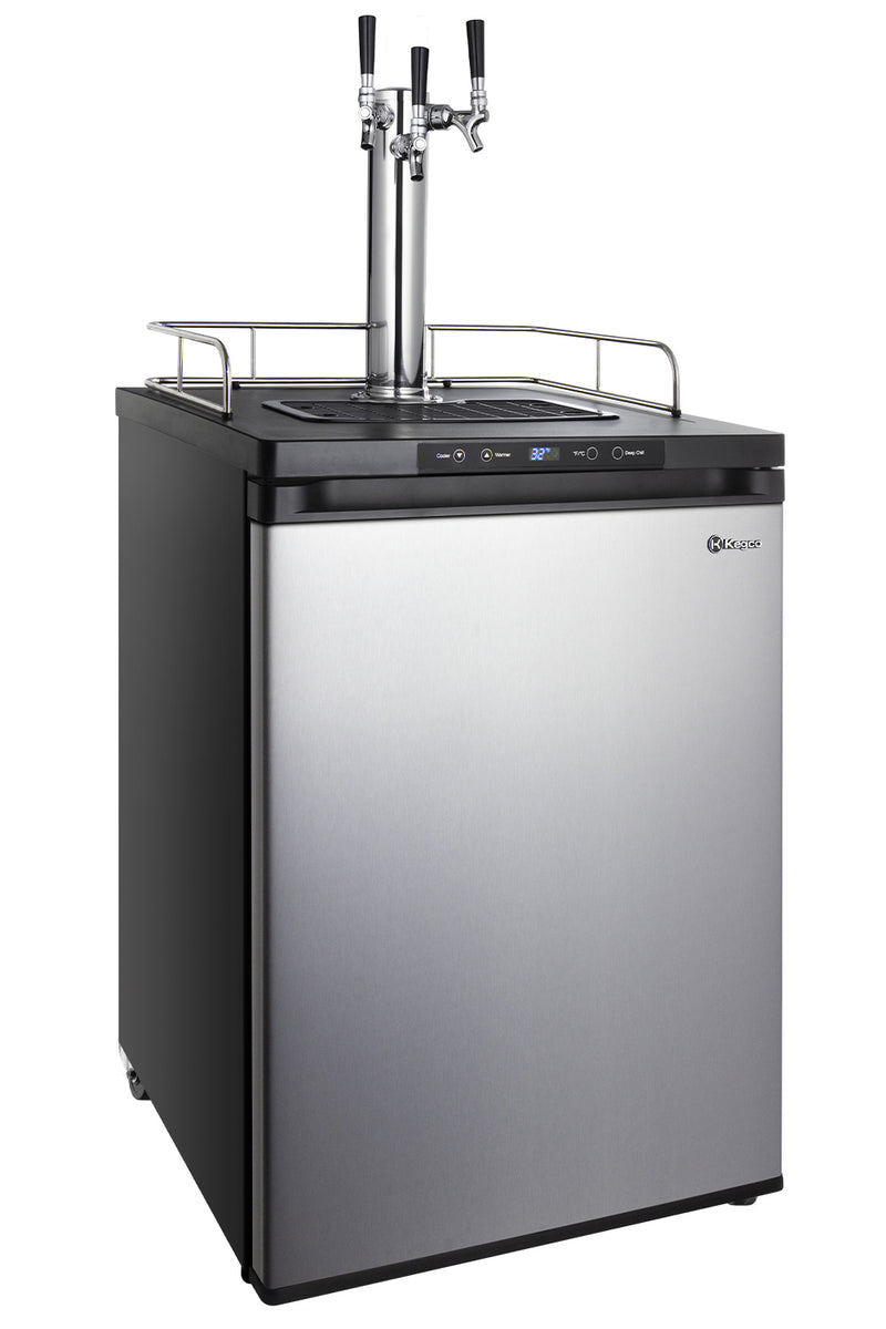 Kegco 24" Wide Homebrew Triple Tap Stainless Steel Digital Kegerator