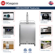 Kegco HBHK38SSU-1 Kegerator features