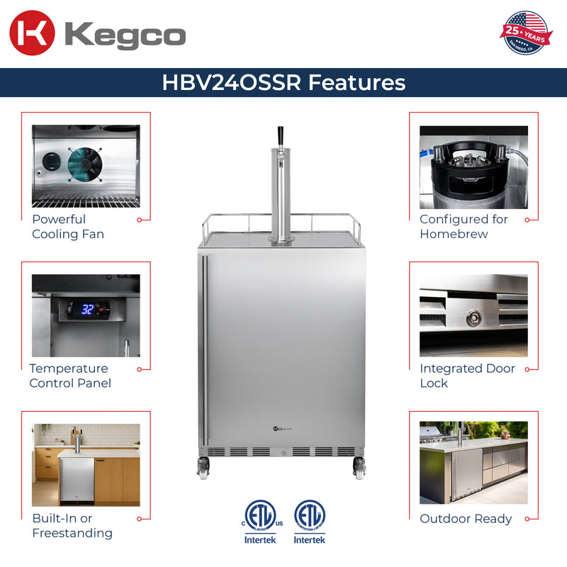 Kegco HBHK38SSU-1 Kegerator features