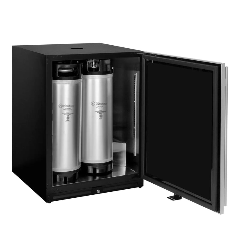 Kegco 24" Wide Homebrew Triple Tap Stainless Steel Built-In Right Hinge Kegerator