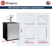 HBV32ADABSR-2 Kegerator Dimensions