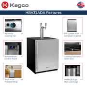Kegco HBV32ADABSR-2 ADA kegerator features