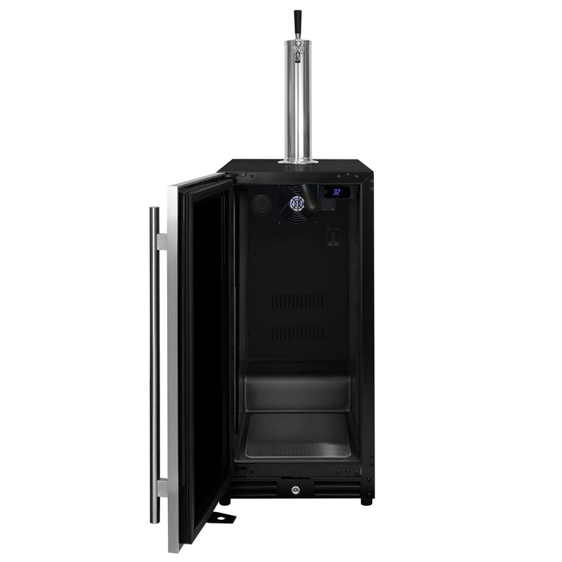 Kegco 15" Wide Undercounter Homebrew Stainless Steel Door Built-In Left Hinge Kegerator