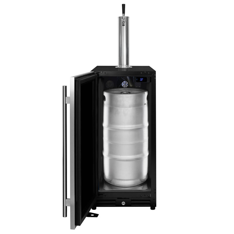 Kegco 15" Wide Undercounter Homebrew Stainless Steel Door Built-In Left Hinge Kegerator