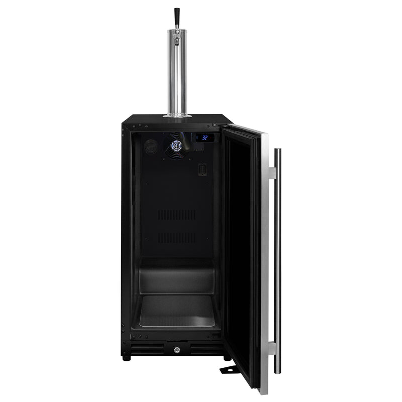 Kegco 15" Wide Undercounter Homebrew Stainless Steel Door Built-In Right Hinge Kegerator