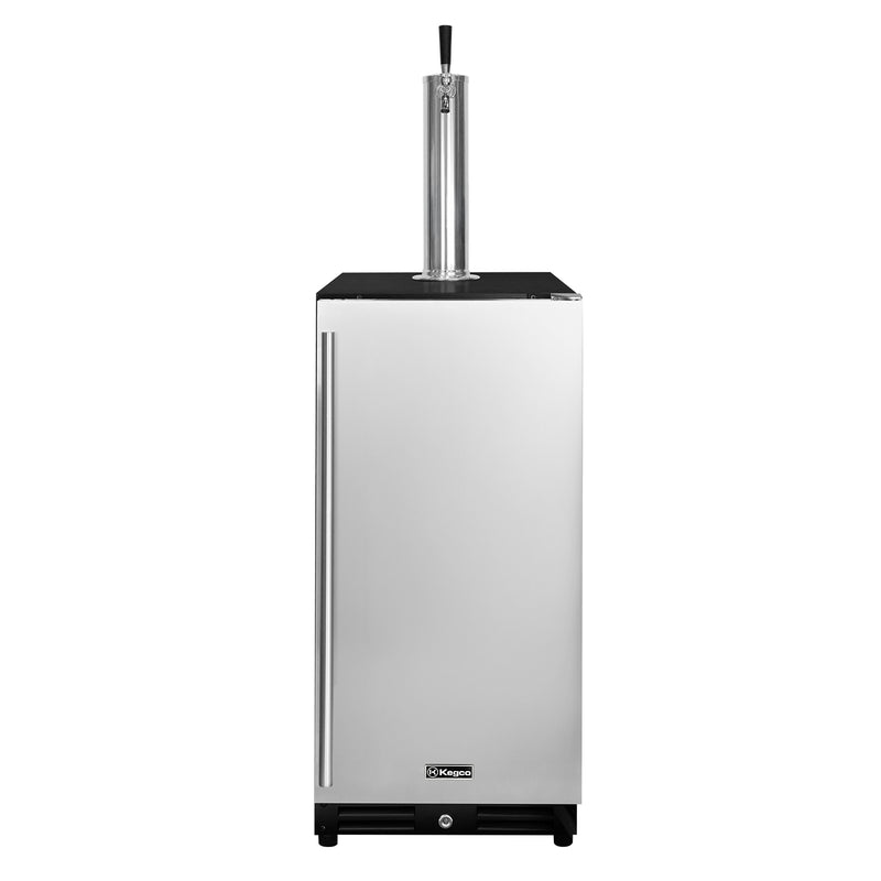 Kegco 15" Wide Undercounter Homebrew Stainless Steel Door Built-In Right Hinge Kegerator