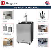 Kegco HK38BSC-3 Kegerator features