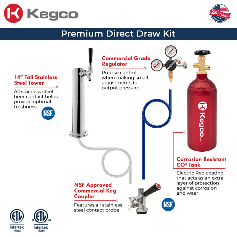 Kegco HK38BSU-1 kegerator exclusive draw kit