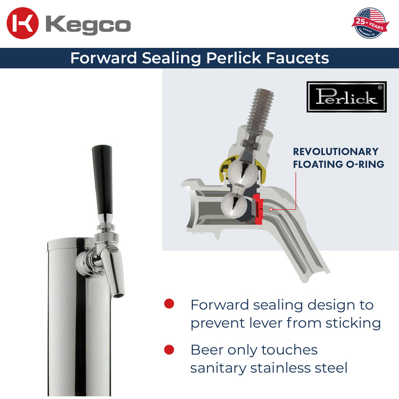 Kegco 24" Wide Outdoor Single Tap Commercial Left Hinge Kegerator with Kit