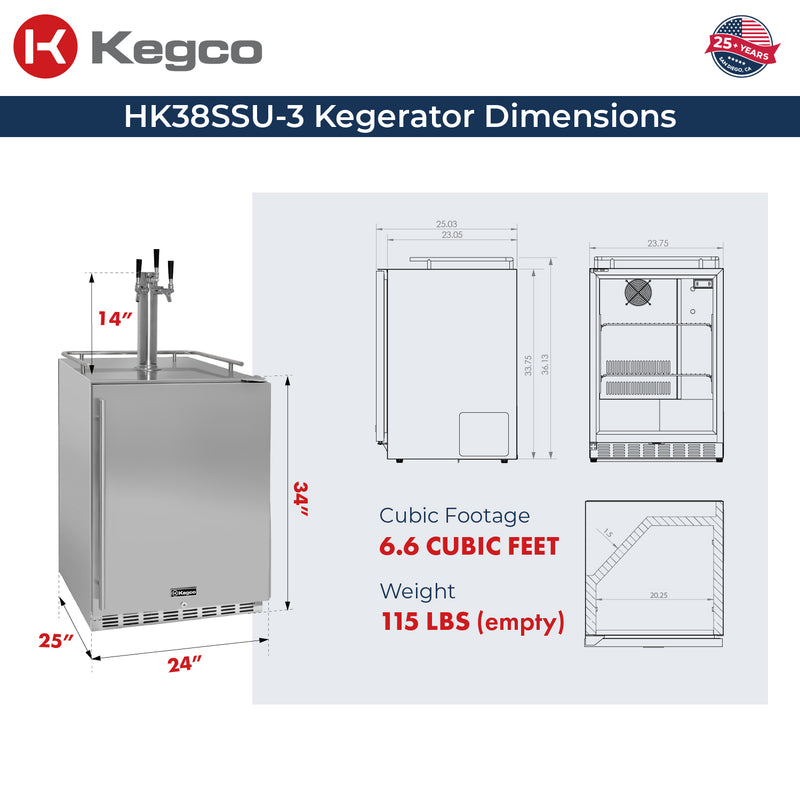 kegerator dimensions