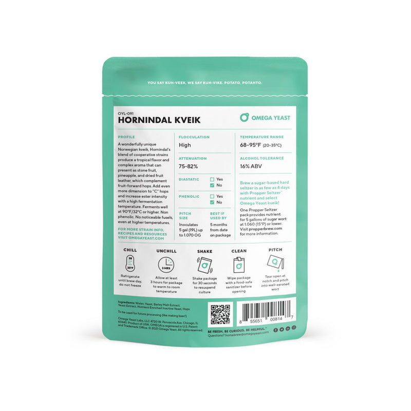 Omega Yeast Labs | OYL-091 - Hornindal Kveik    - Toronto Brewing