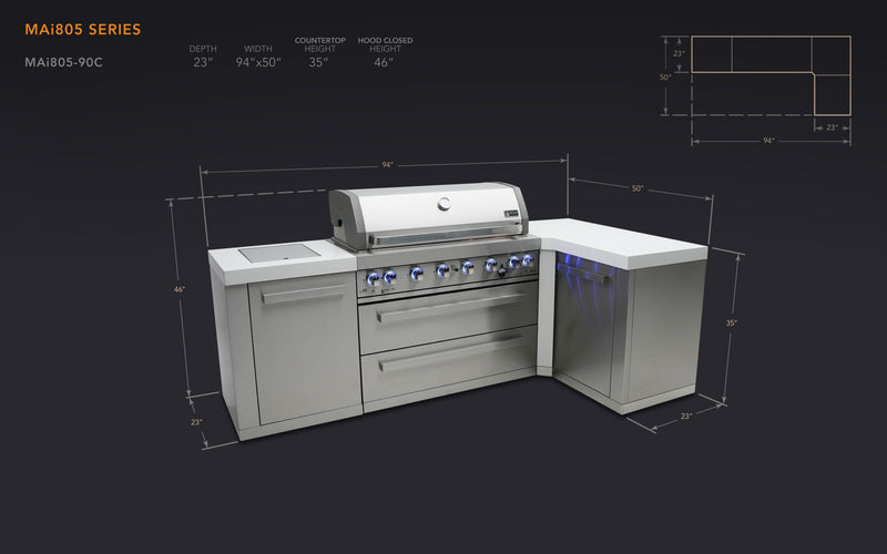 Mont Alpi 805 Island with a 90 Degree Corner - Image 2