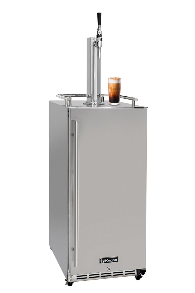 Kegco 15" Wide Outdoor Cold Brew Single Tap Stainless Steel Built-In Commercial Kegerator