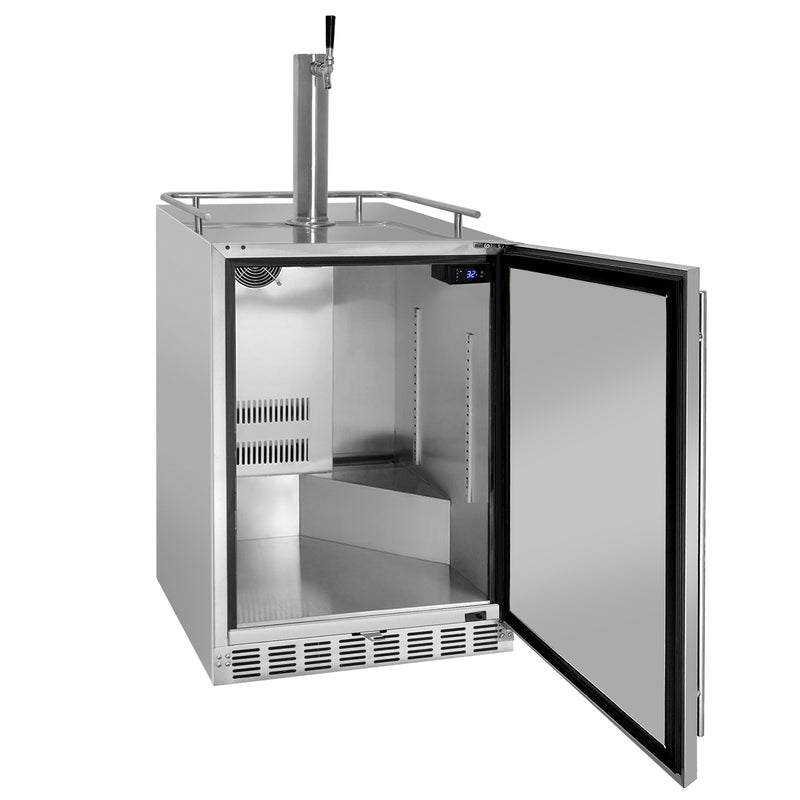 Kegco 24" Wide Outdoor Cold Brew Coffee Single Tap All Stainless Steel Built-In Right Hinge Kegerator