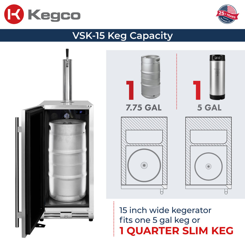 Kegco VSK-15 keg capacity