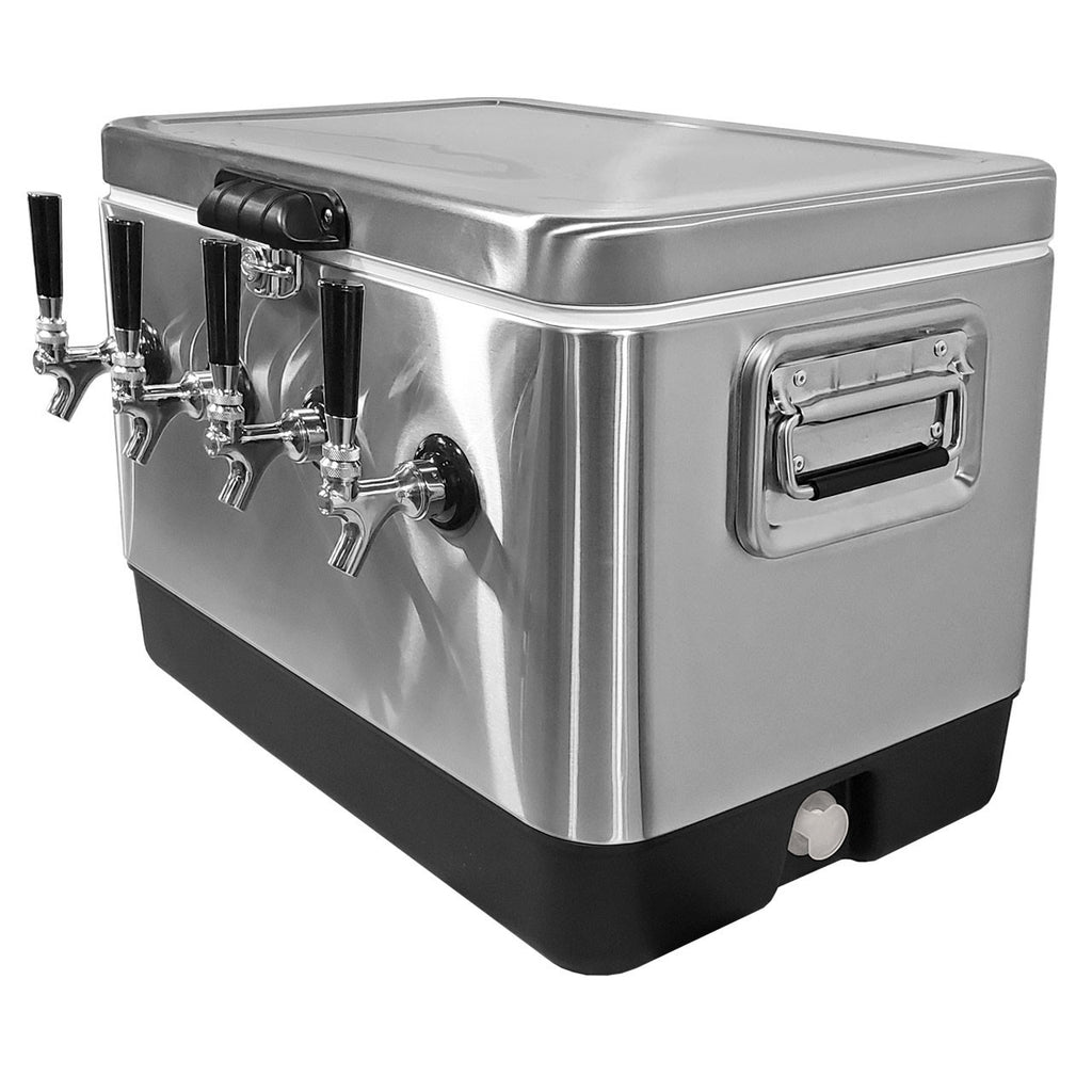 Jockey Box - Picnic Cooler Stainless Steel 54 Qt, 4 Faucets