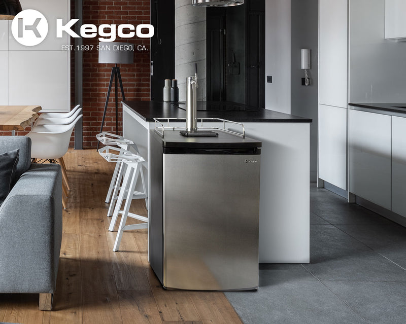 Kegco 20" Wide Homebrew Single Tap Stainless Steel Carbonated Water Kegerator