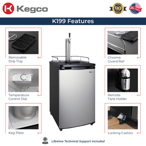 Kegco K199SS-1NK Features