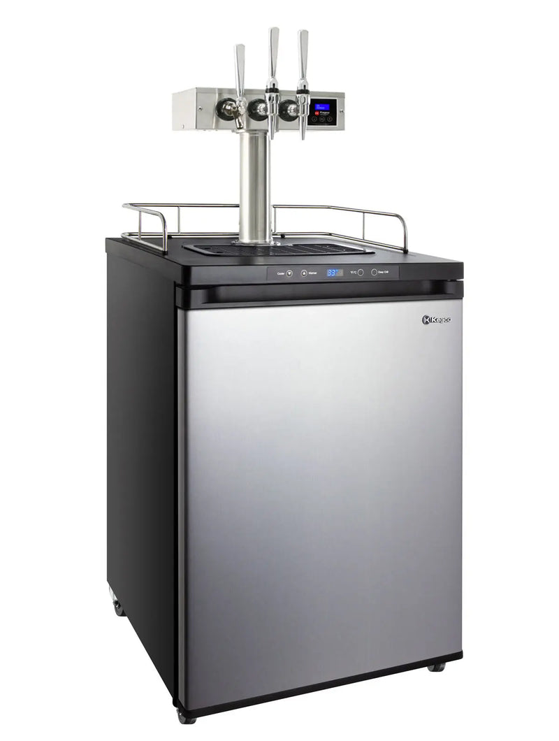 Kegco Hot Draft 24" Wide Triple Tap Stainless Steel Digital Hot Draft ® Nitro Cold Brew Coffee Dispenser