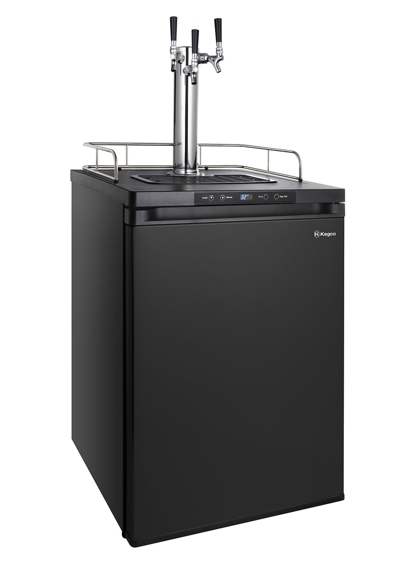 Kegco 24" Wide Triple Tap Black Digital Kegerator