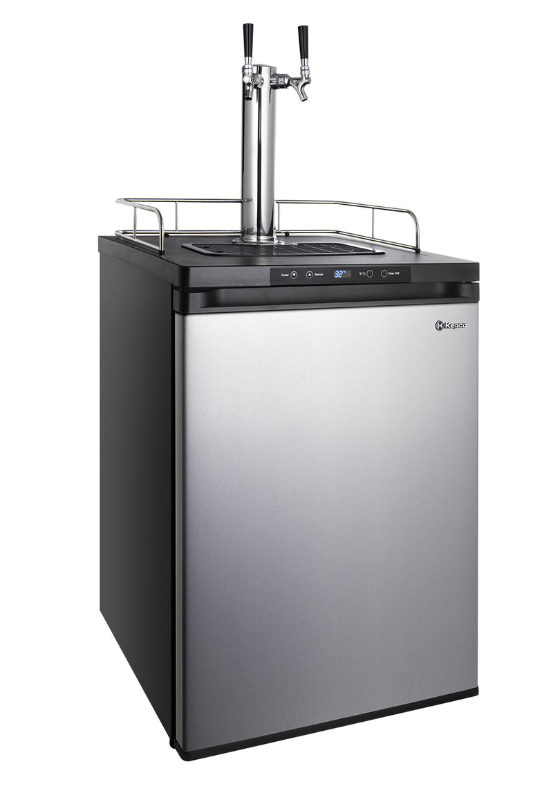 Kegco 24" Wide Dual Tap Stainless Steel Digital Kegerator