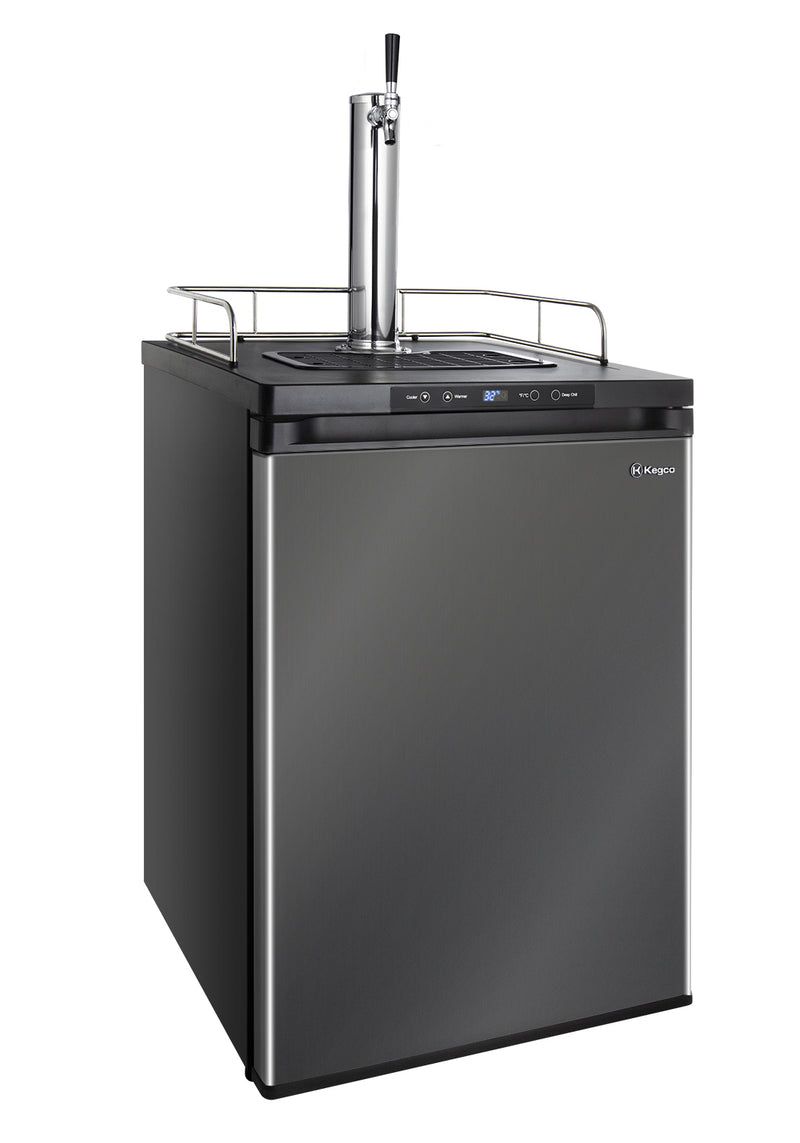 Kegco 24" Wide Single Tap Black Stainless Steel Digital Kegerator