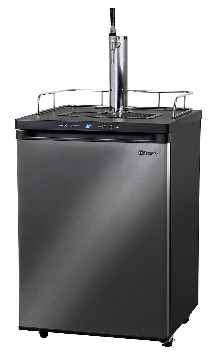 Kegco 24" Wide Single Tap Black Stainless Steel Digital Guinness® Kegerator