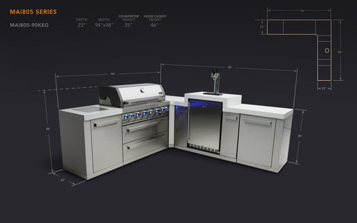 Mont Alpi 805 Island with a 90 Degree Corner and Kegerator - Image 2