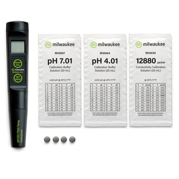 Milwaukee | MW804 MAX Waterproof 4-in-1 pH / EC / TDS/Temp Tester with Replaceable Probe    - Toronto Brewing