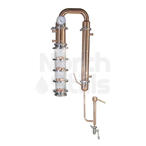 North Stills | 4″ Borosilicate Glass Flute Column with 4 Copper Plate Sections    - Toronto Brewing