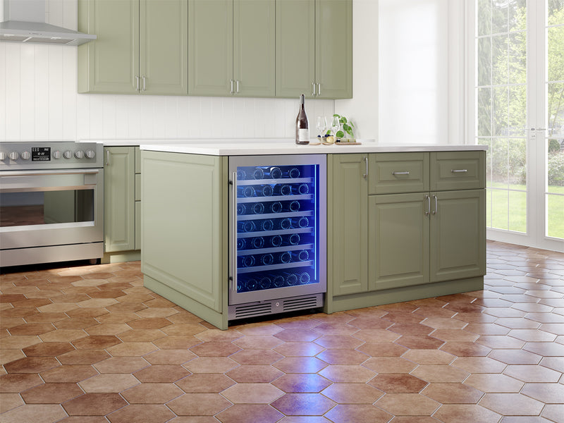 Zephyr PRW24C01CG Wine Cooler - Angled Lifestyle
