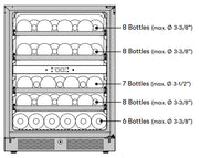 Zephyr PRW24C02AG-ADA Wine Cooler - Bottle Capacity