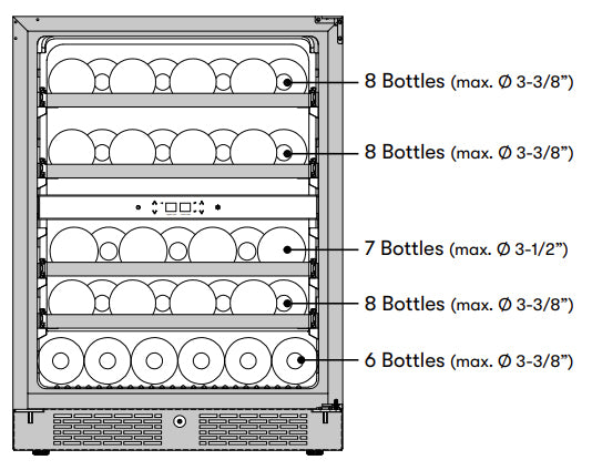 Zephyr PRW24C02AG-ADA Wine Cooler - Bottle Capacity