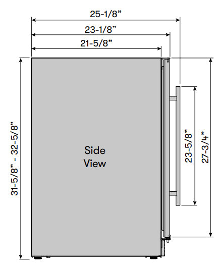 Zephyr PRW24C02AG-ADA Wine Cooler - Side View