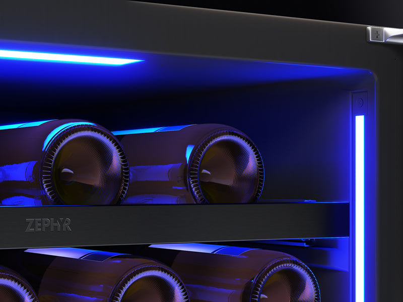 Zephyr PRW24C02CBSG Wine Cooler - Blue LED Light