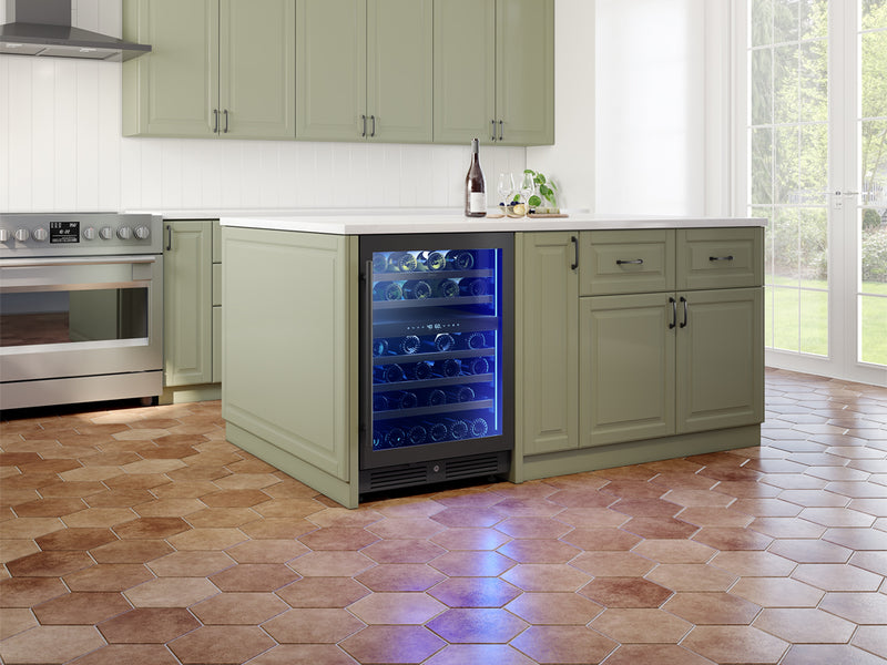 Zephyr PRW24C02CBSG Wine Cooler - Angled Lifestyle