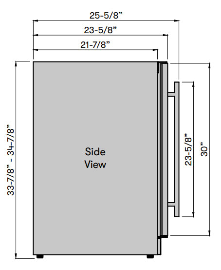 Zephyr PRW24C02CBSG Wine Cooler - Side View