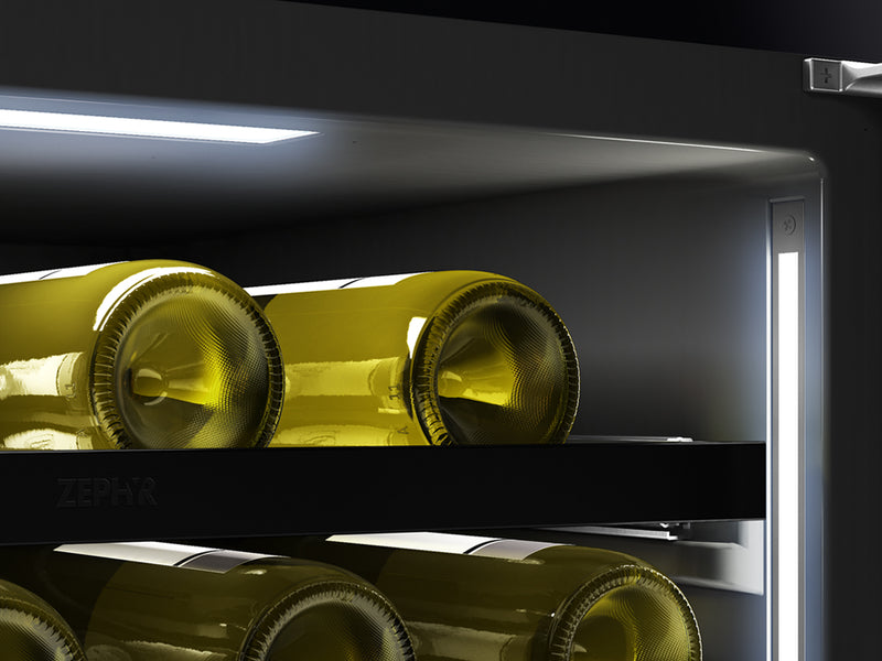 Zephyr PRW24C02CPG Wine Cooler - White LED Light