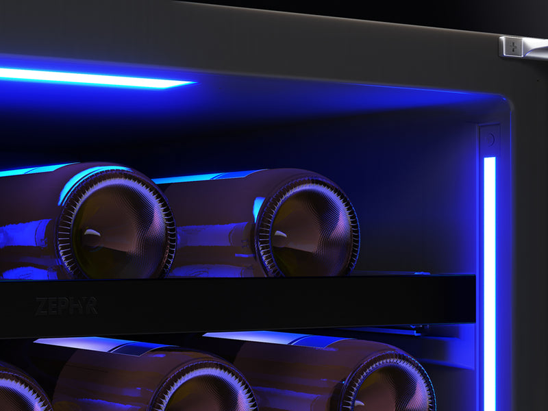 Zephyr PRW24C02CPG Wine Cooler - Blue LED Light